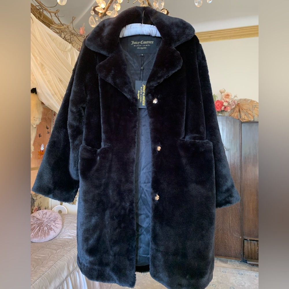 Juicy Couture Black Label Faux Fur Coat